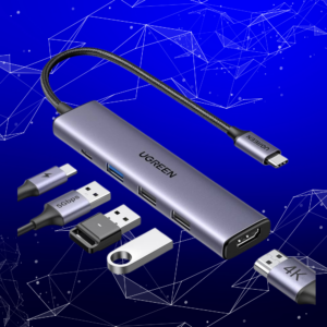 Adaptador Hub USB-C 5 em 1 HDMI 4K